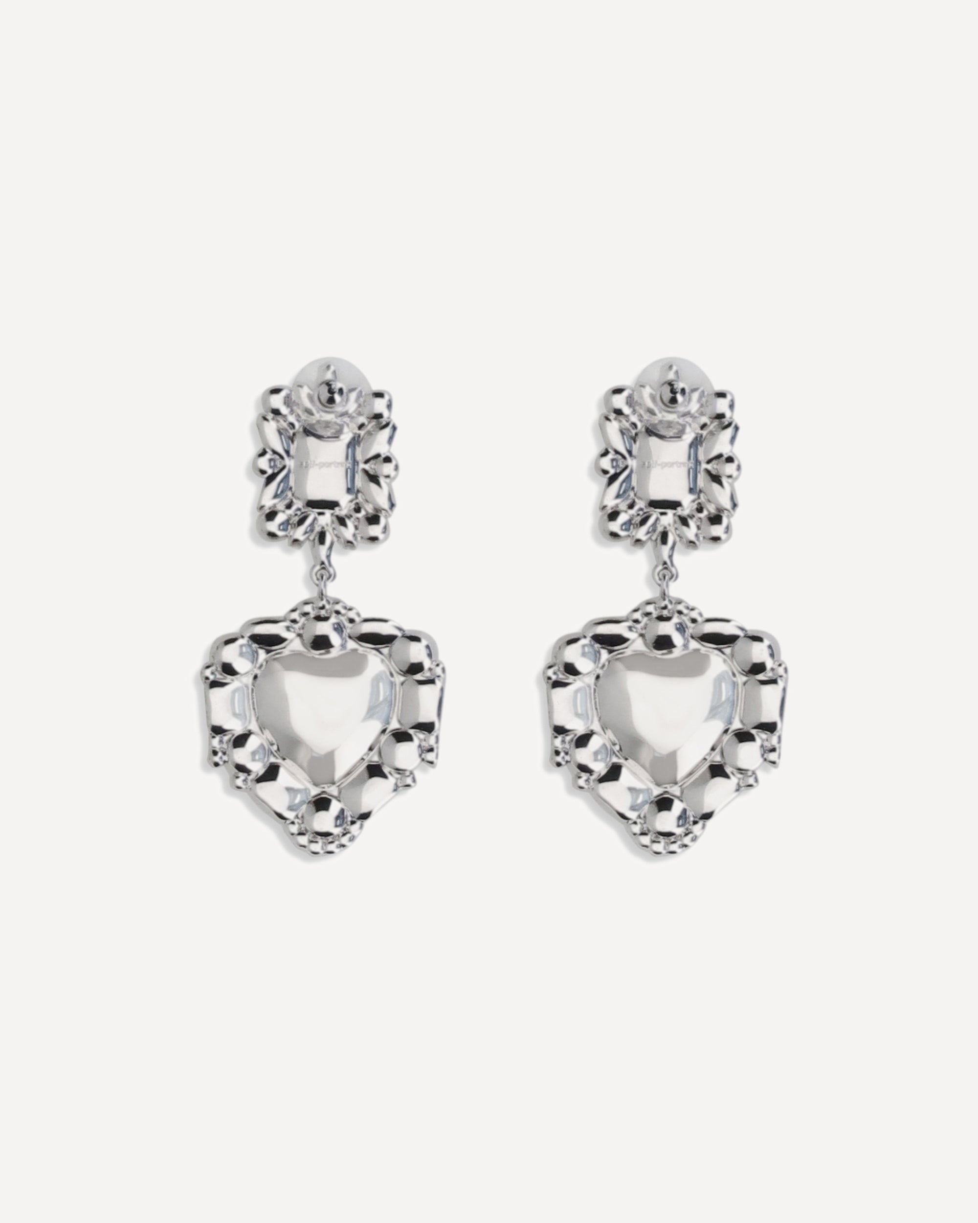 Earrings with heart-shaped pendant - 2