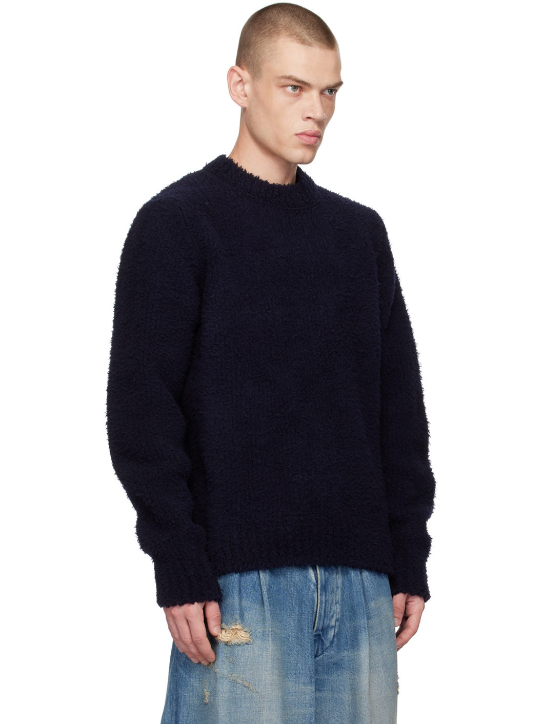 Navy Studded Sweater - 2