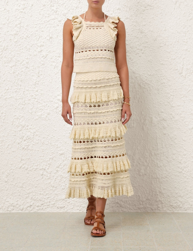 Zimmermann WAVERLY CROCHET MIDI SKIRT outlook