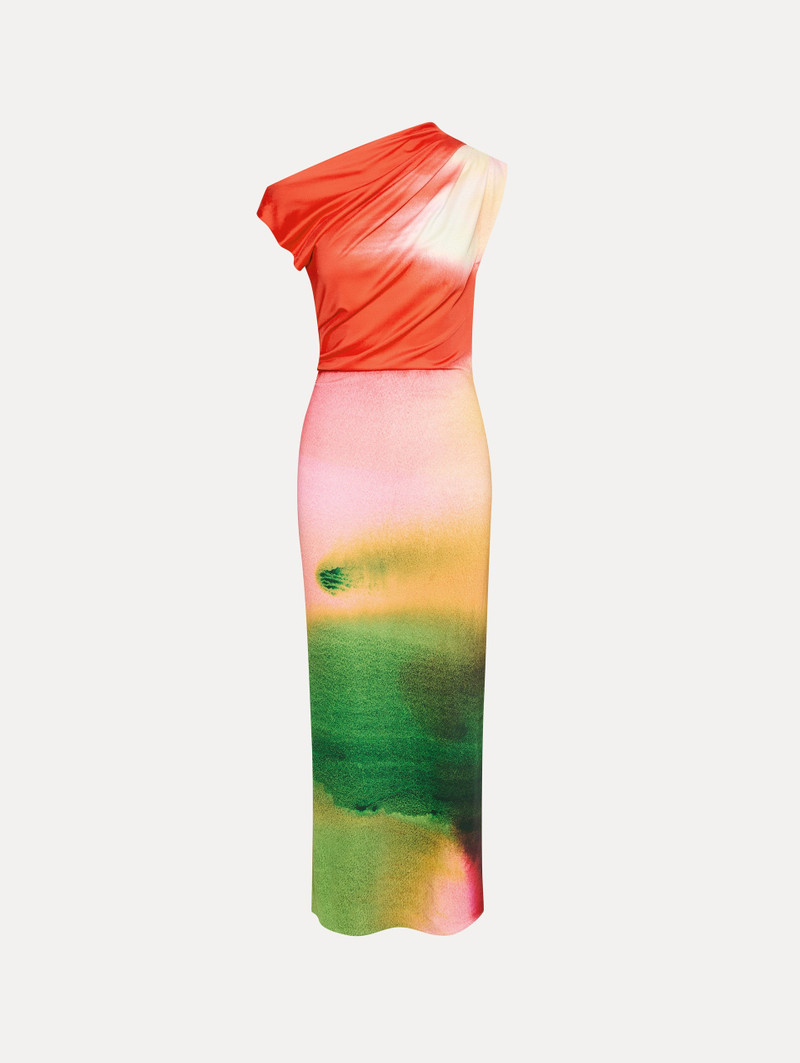 ABSTRACT WATERCOLOR JERSEY DRESS - 1