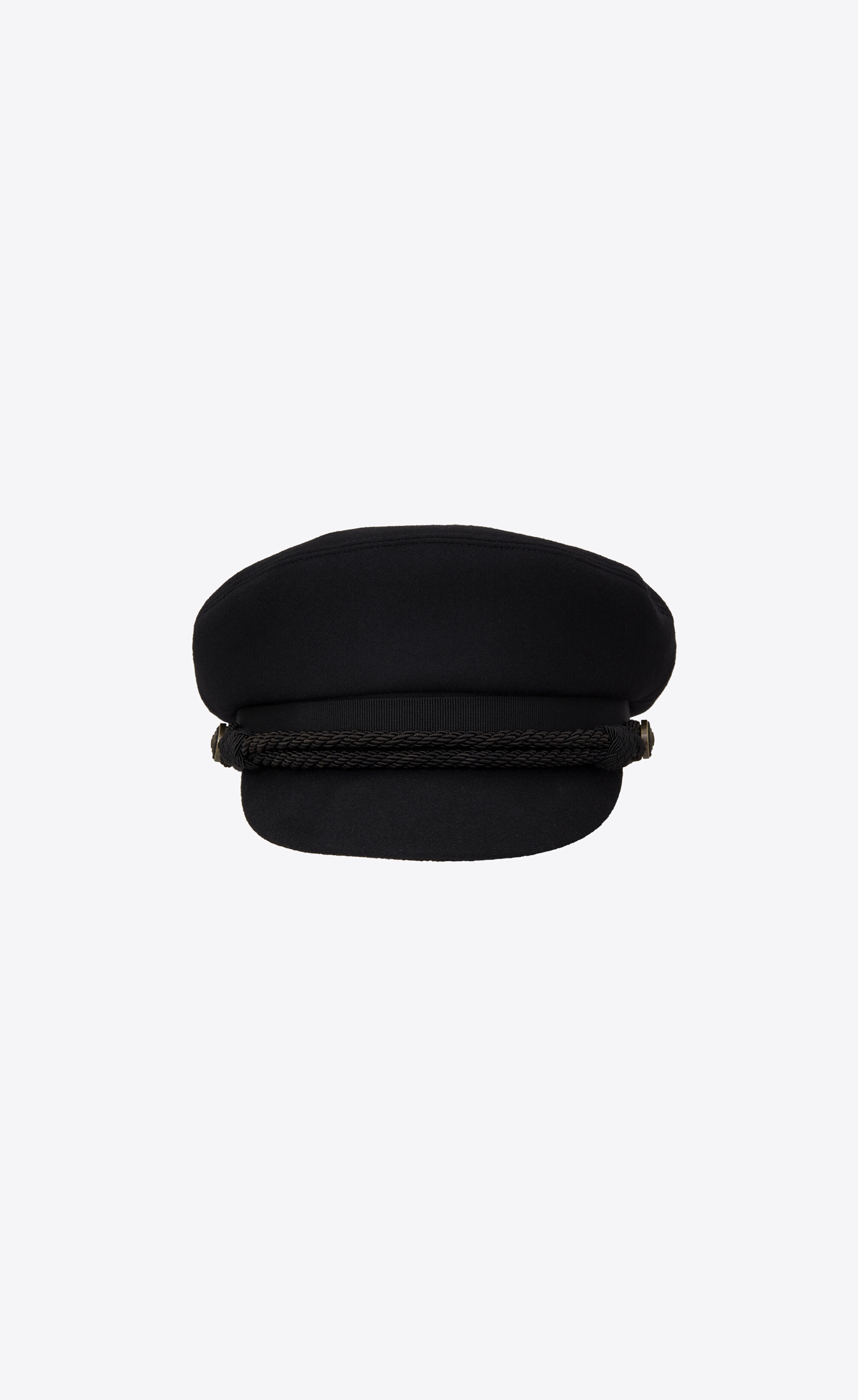 peaked cap in wool felt and leather - 1