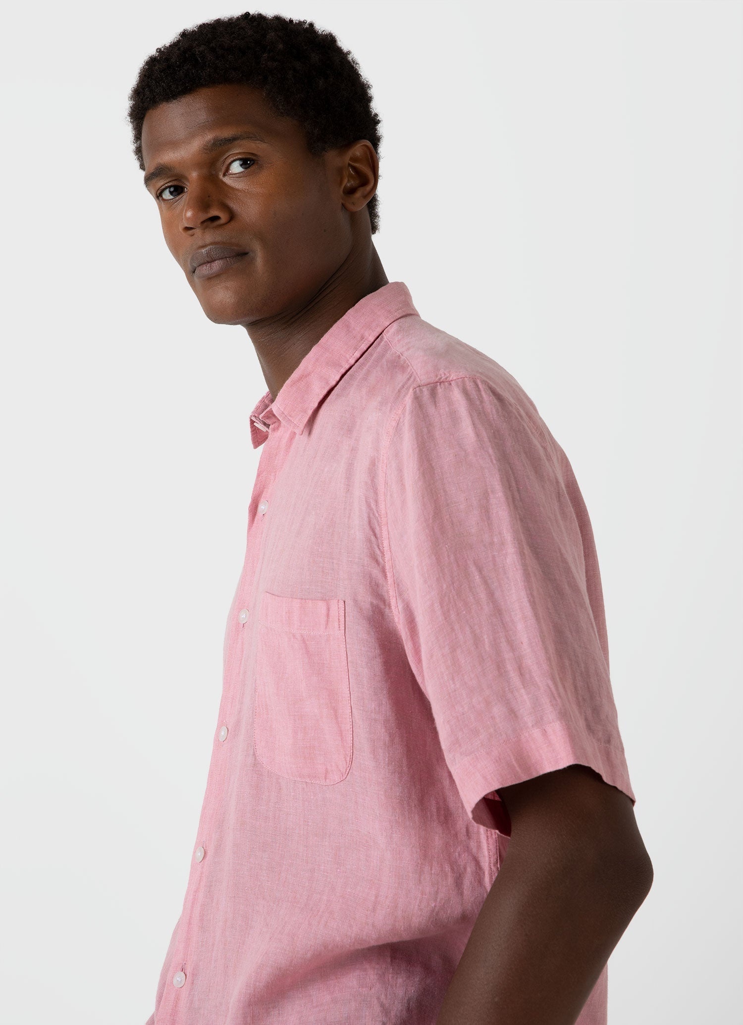 Short Sleeve Linen Shirt - 5