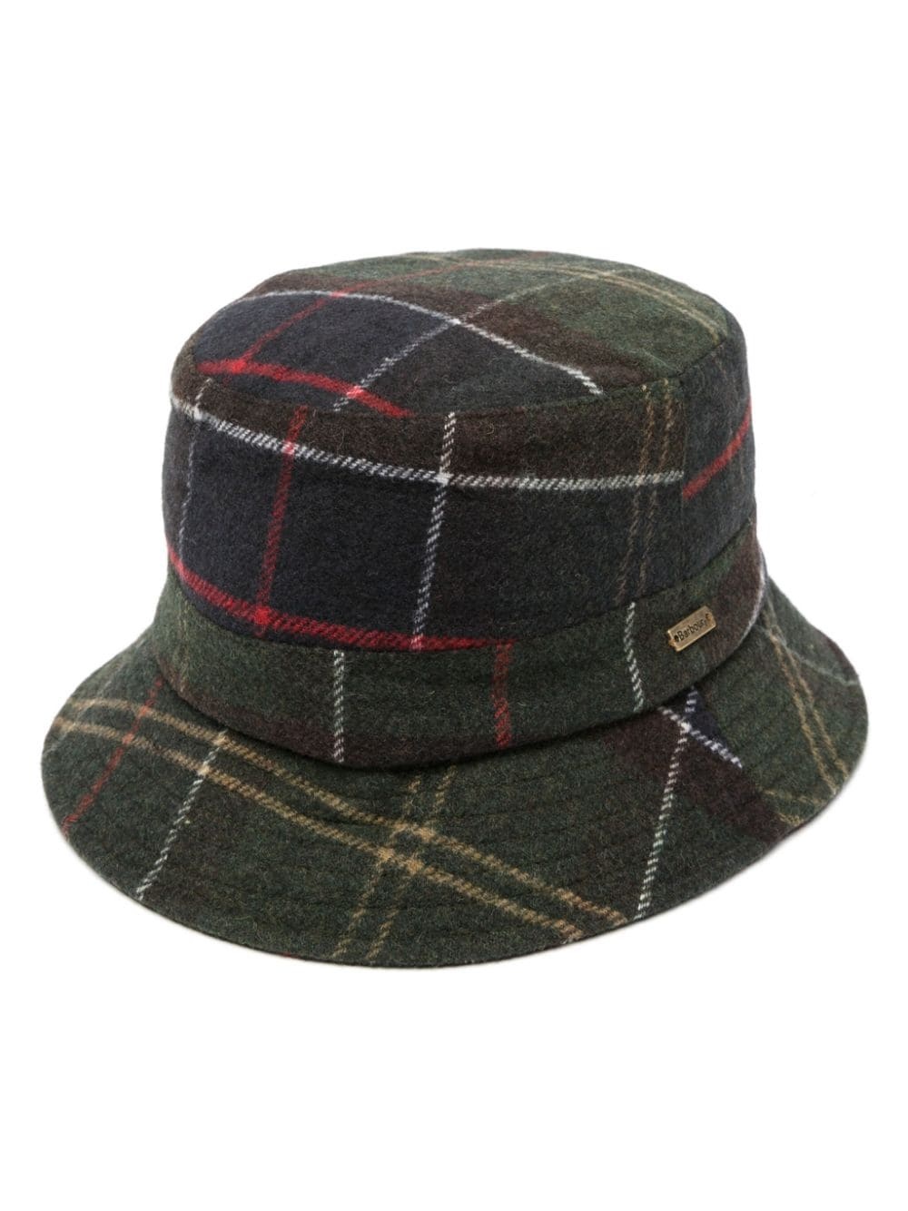 check-pattern logo-plaque bucket hat - 1