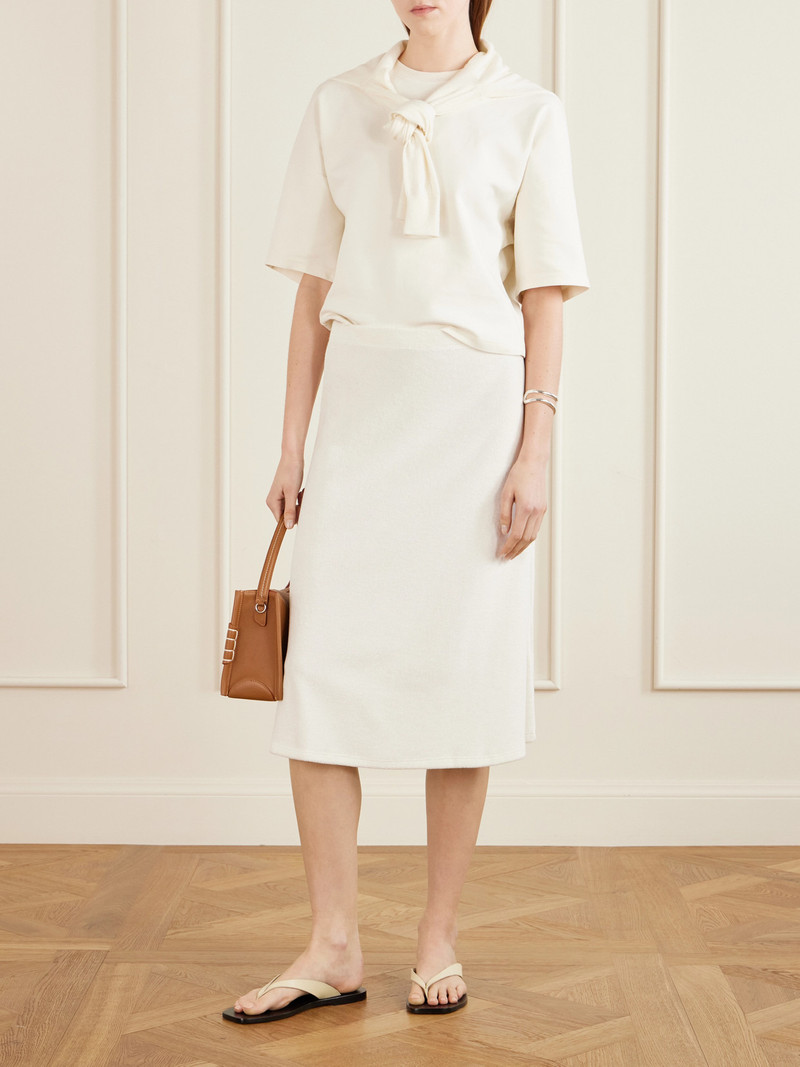 SUZIE KONDI Sienna Cotton-blend Terry Midi Skirt outlook