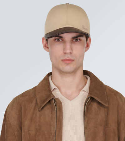 Berluti Leather-trimmed cotton baseball cap outlook