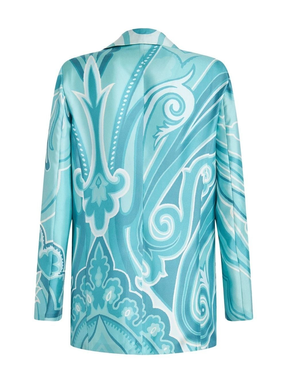 swirl-print silk blazer - 7