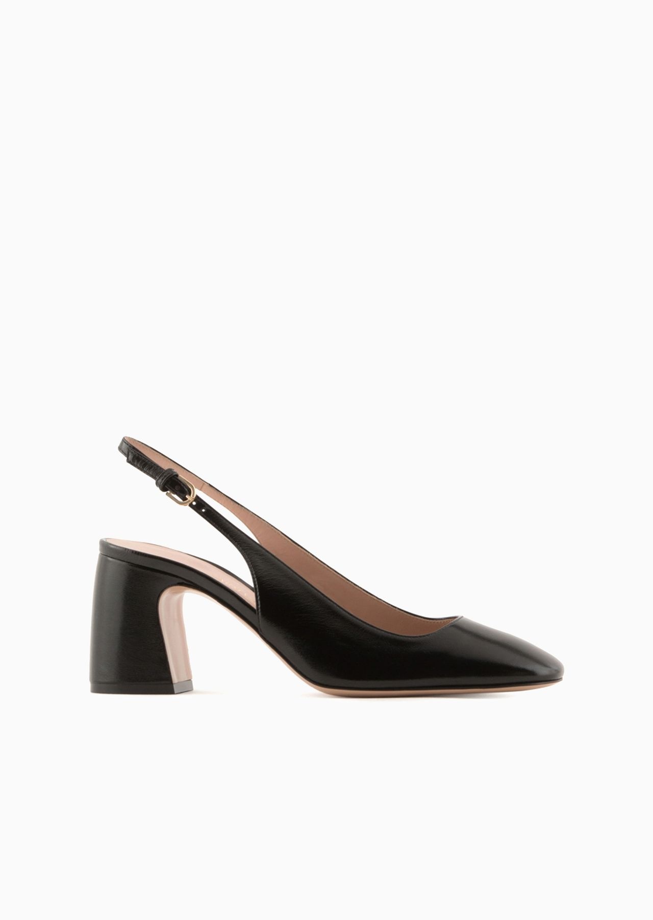 Patent leather slingback court shoes - 1