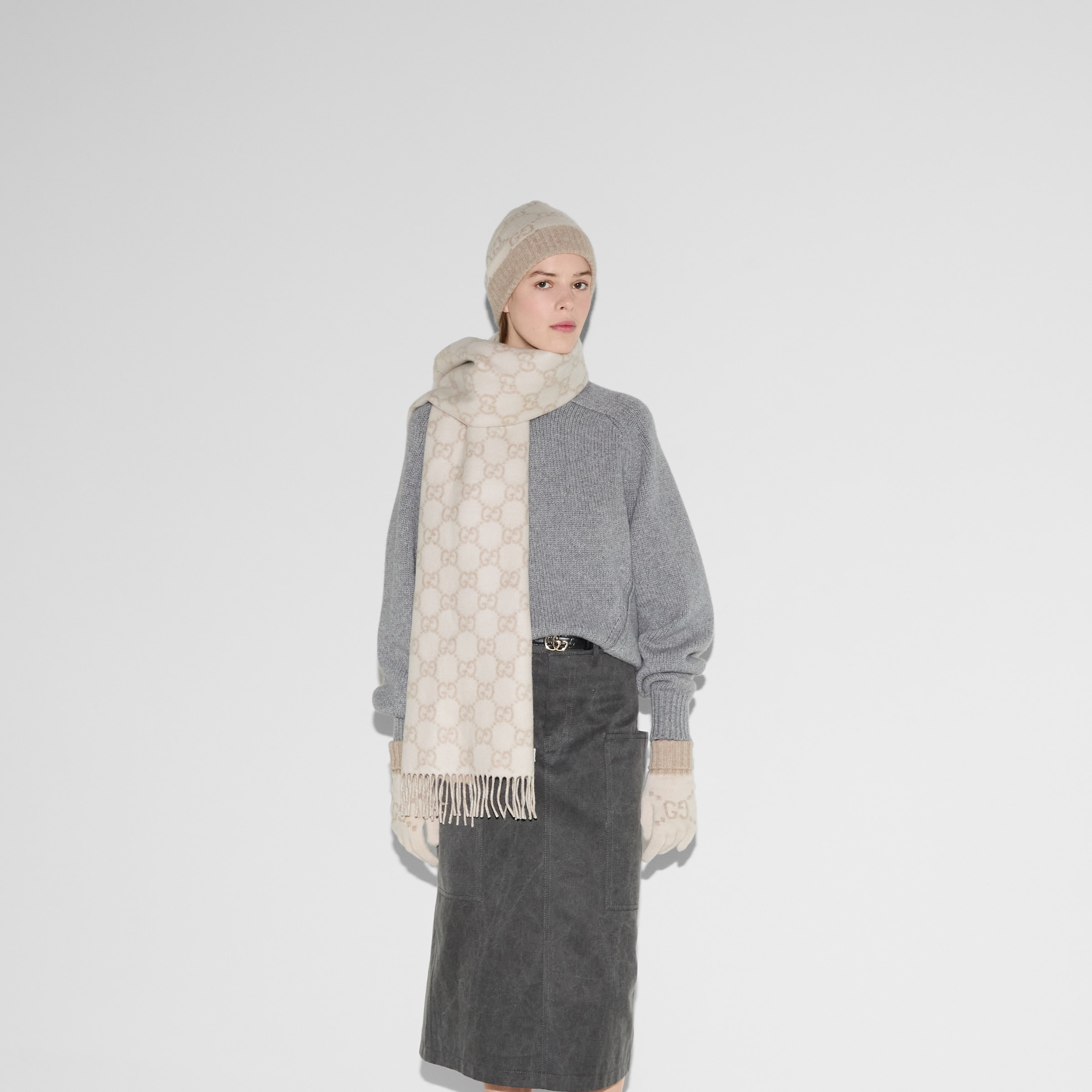 GG cashmere jacquard hat - 4