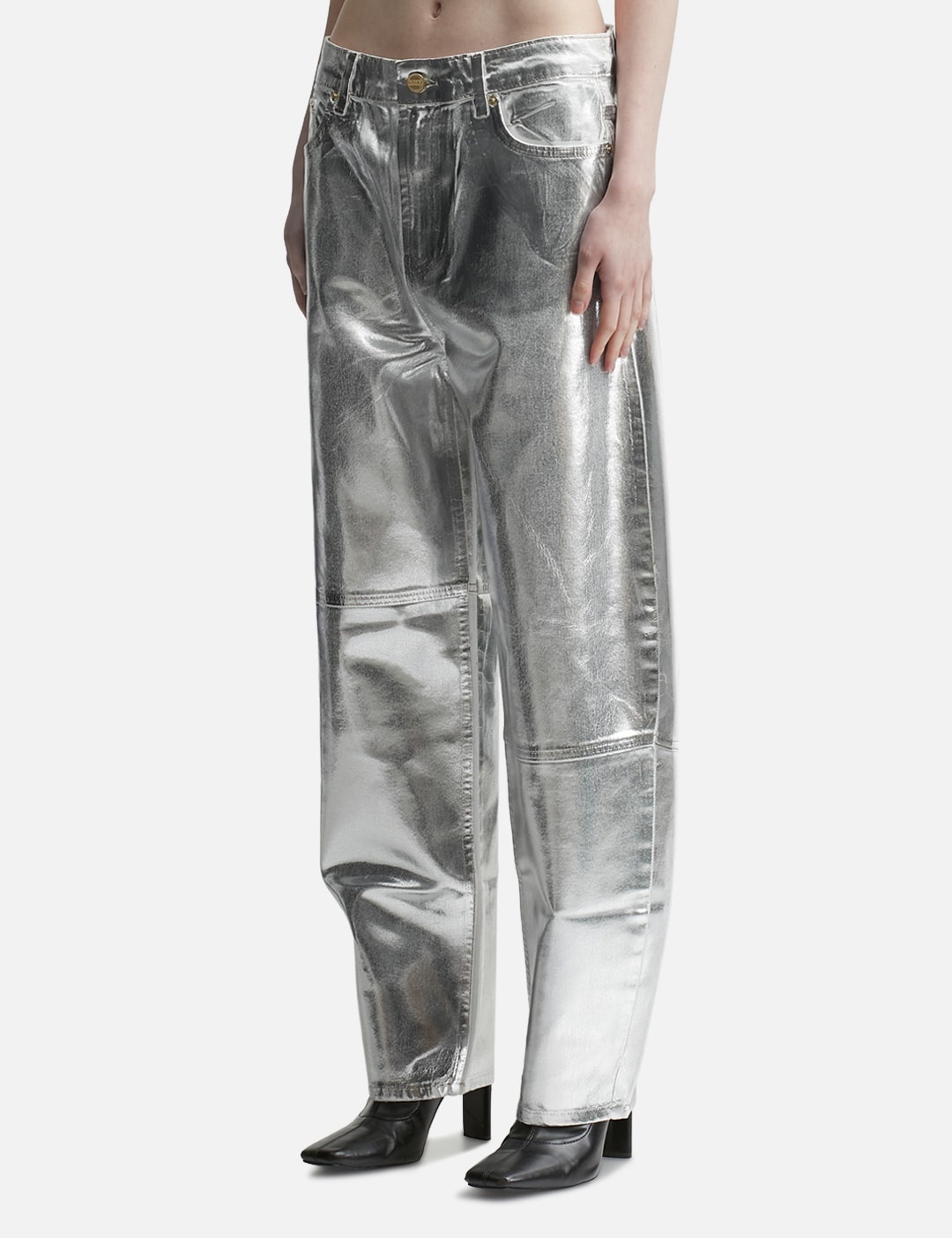 SILVER FOIL STARY JEANS - 2
