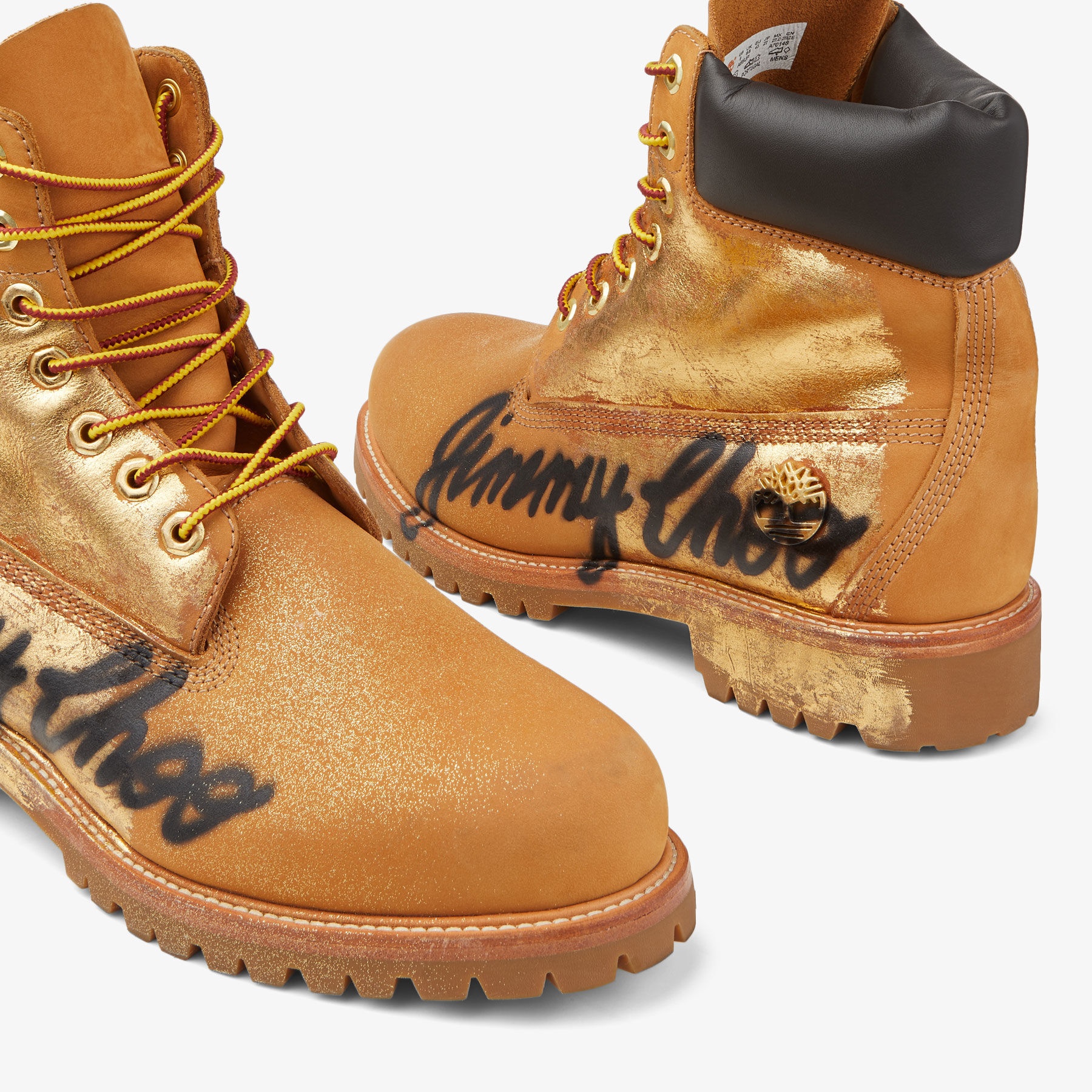 JIMMY CHOO X TIMBERLAND 6 INCH GRAFFITI BOOT
Wheat Timberland Nubuck Ankle Boots with Jimmy Choo Gra - 3