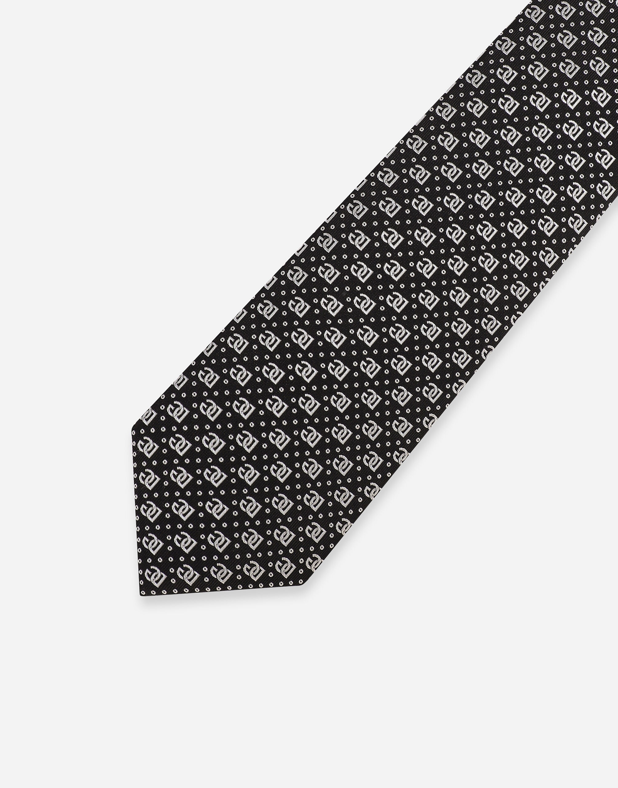 8-cm silk jacquard blade tie with DG logo - 3