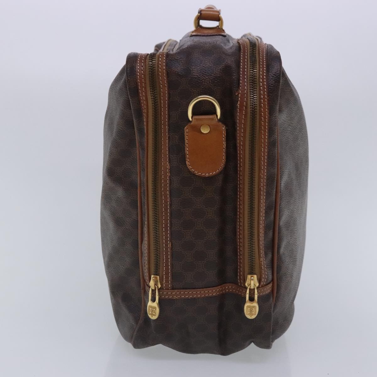 CELINE Macadam Canvas Hand Bag Pvc Leather Brown Gold - 3