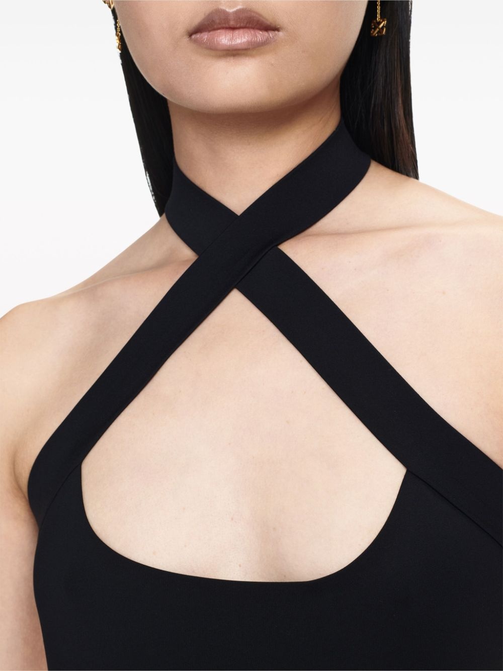 logo-waistband criss-cross straps minidress - 5