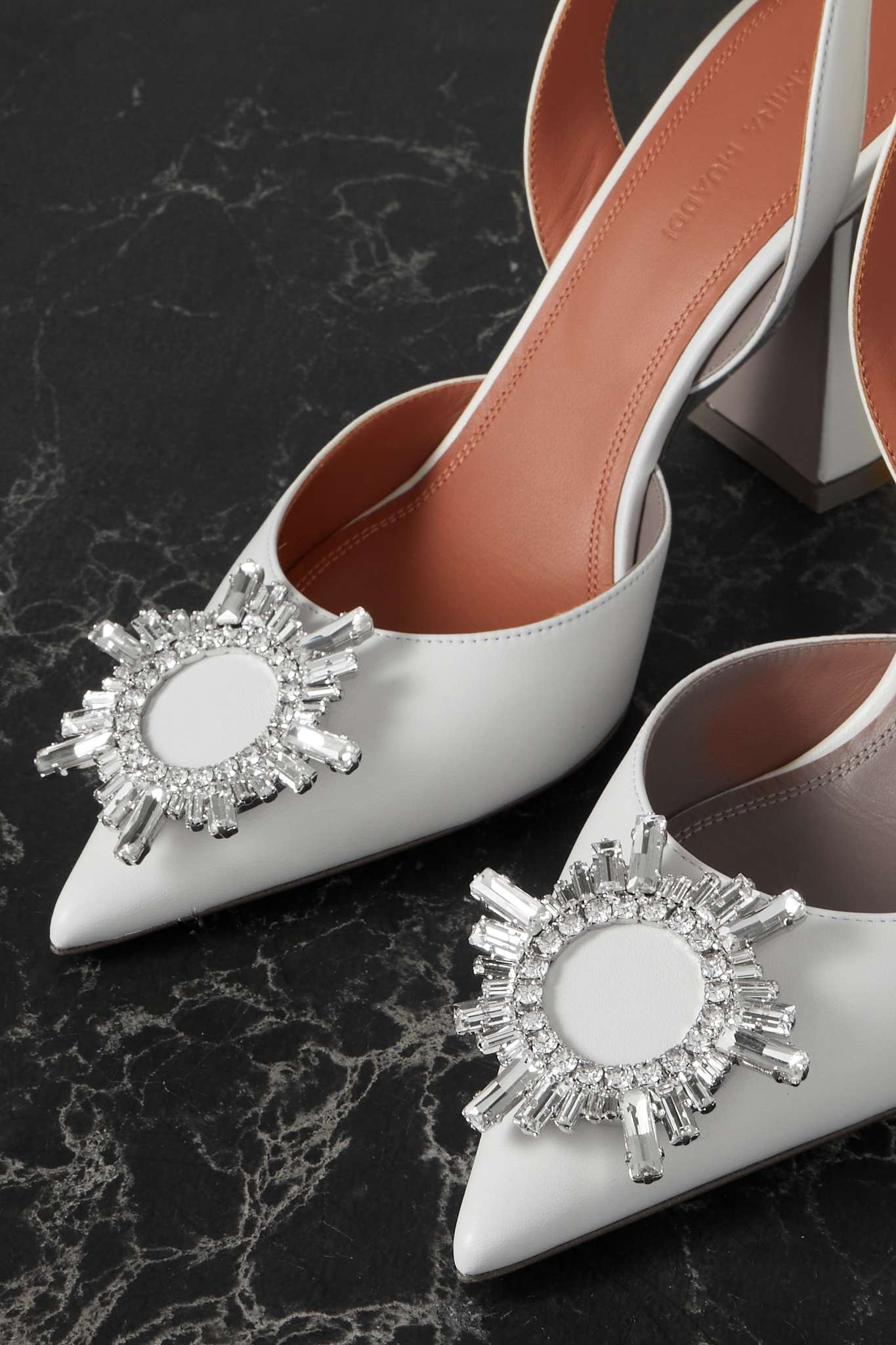 Begum Glass crystal-embellished PVC slingback pumps - 4