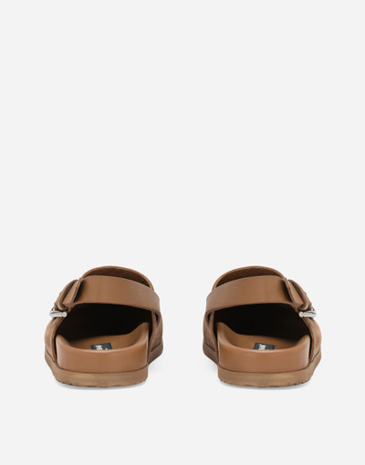 Dolce & Gabbana Suede mules with logo tag outlook
