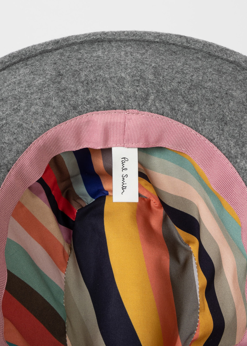 Paul Smith Grey Wool Felt Fedora Hat outlook