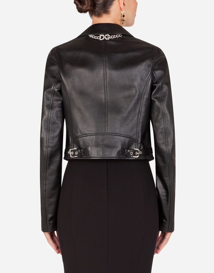 Leather biker jacket - 2