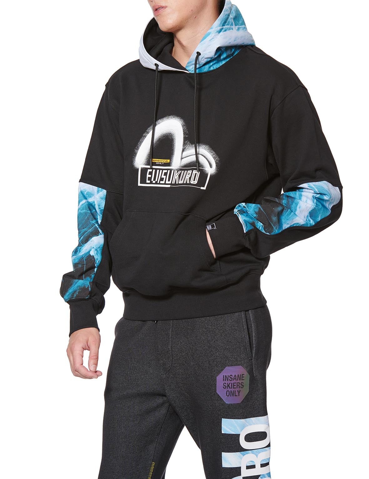 Glacier Print Panel Hoodie - 3