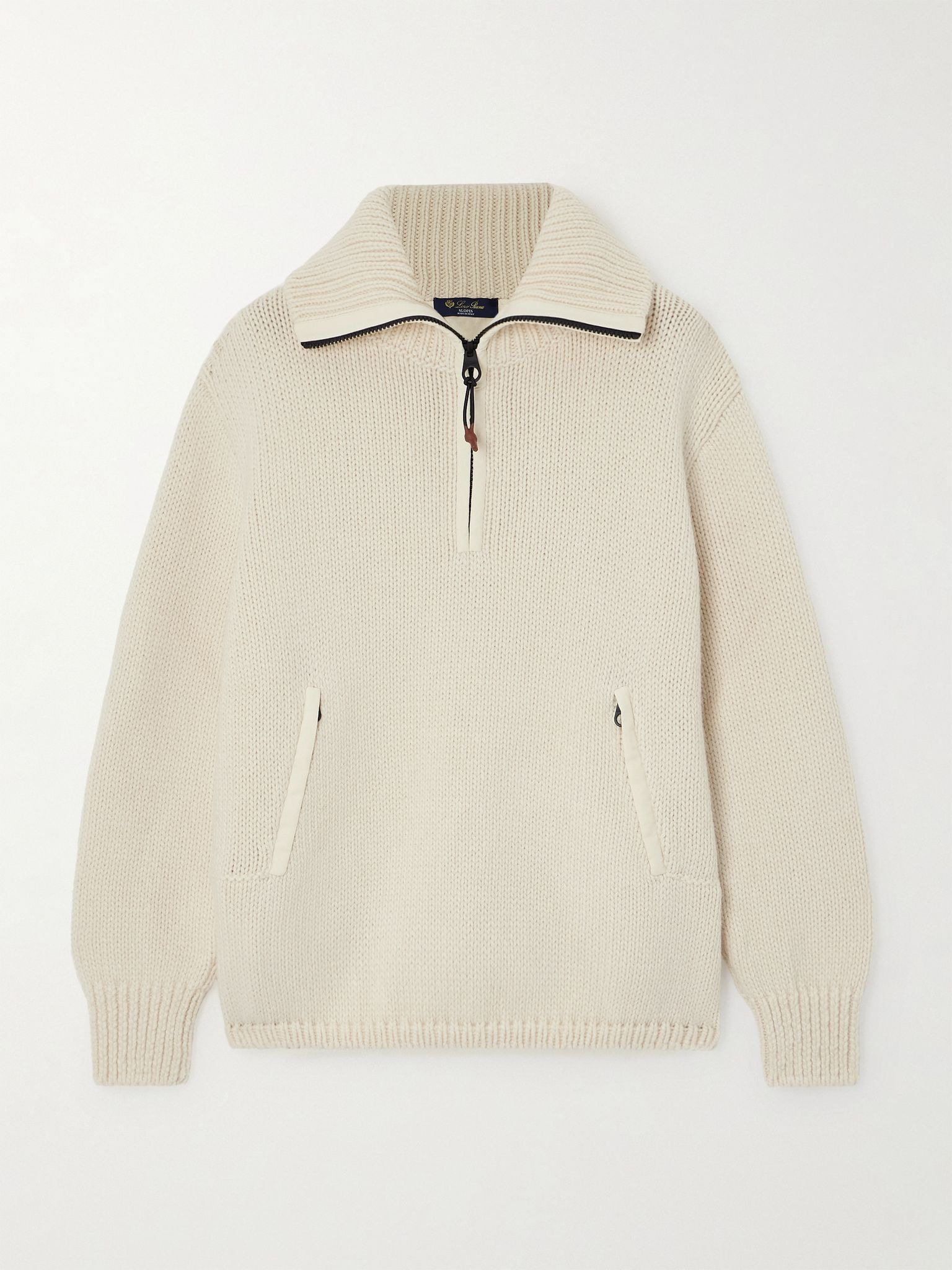 Alpe di Mera shell-trimmed cashmere sweater White - 1