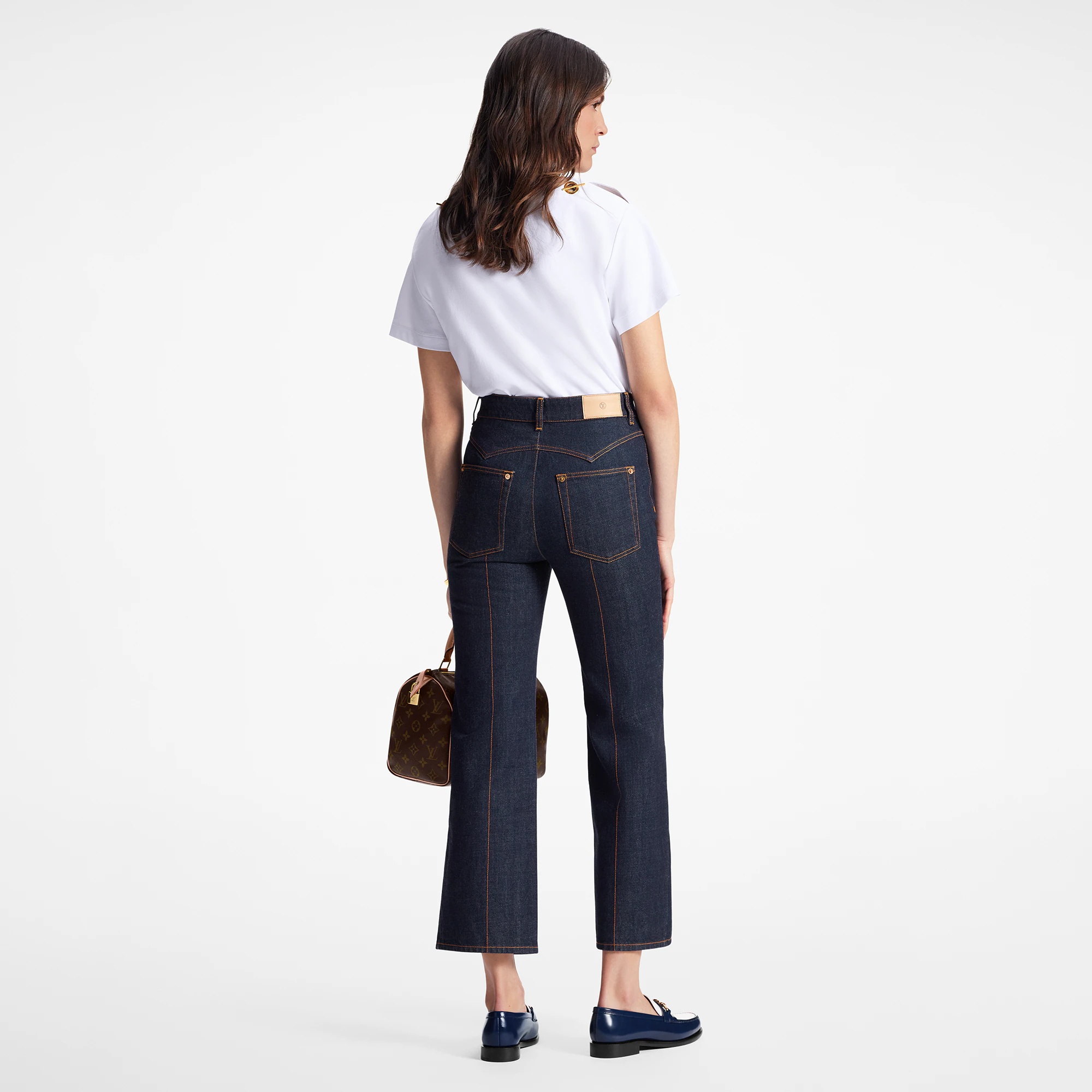 Indigo Blue Cropped Jeans - 3