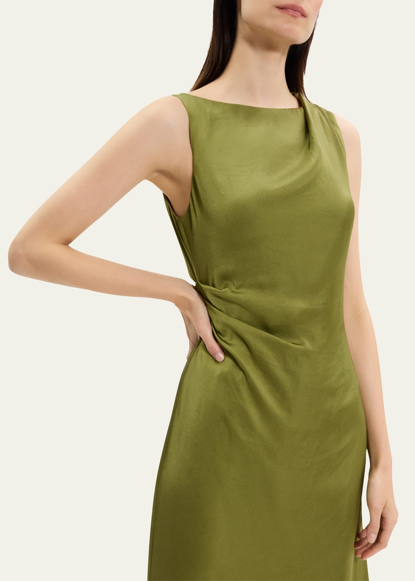 Fitted Drape Midi Dress - 5
