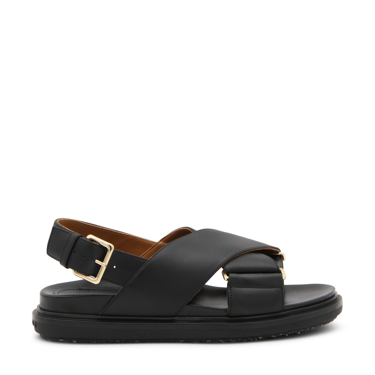 black leather fussbet sandals - 1