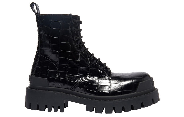 (WMNS) Balenciaga Strike Martin Boots Black 600970WA9D01000 - 2