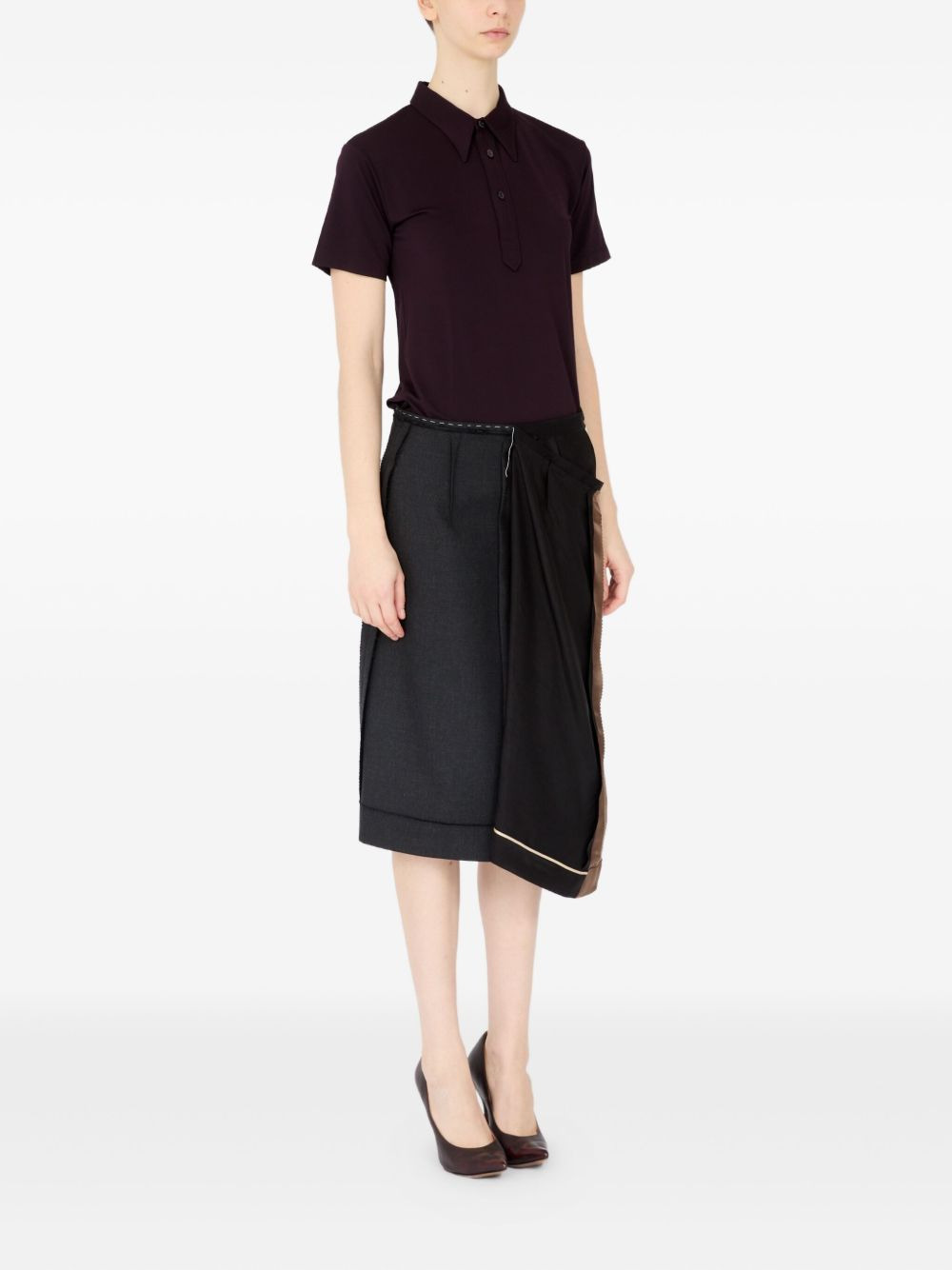 asymmetrical panelled skirt - 3