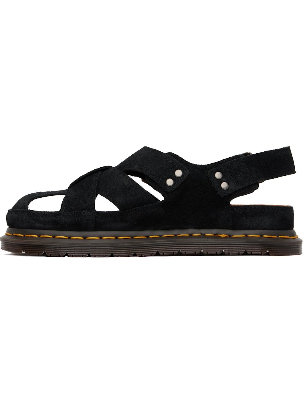 Black Archive Fisherman Suede Sandals - 3