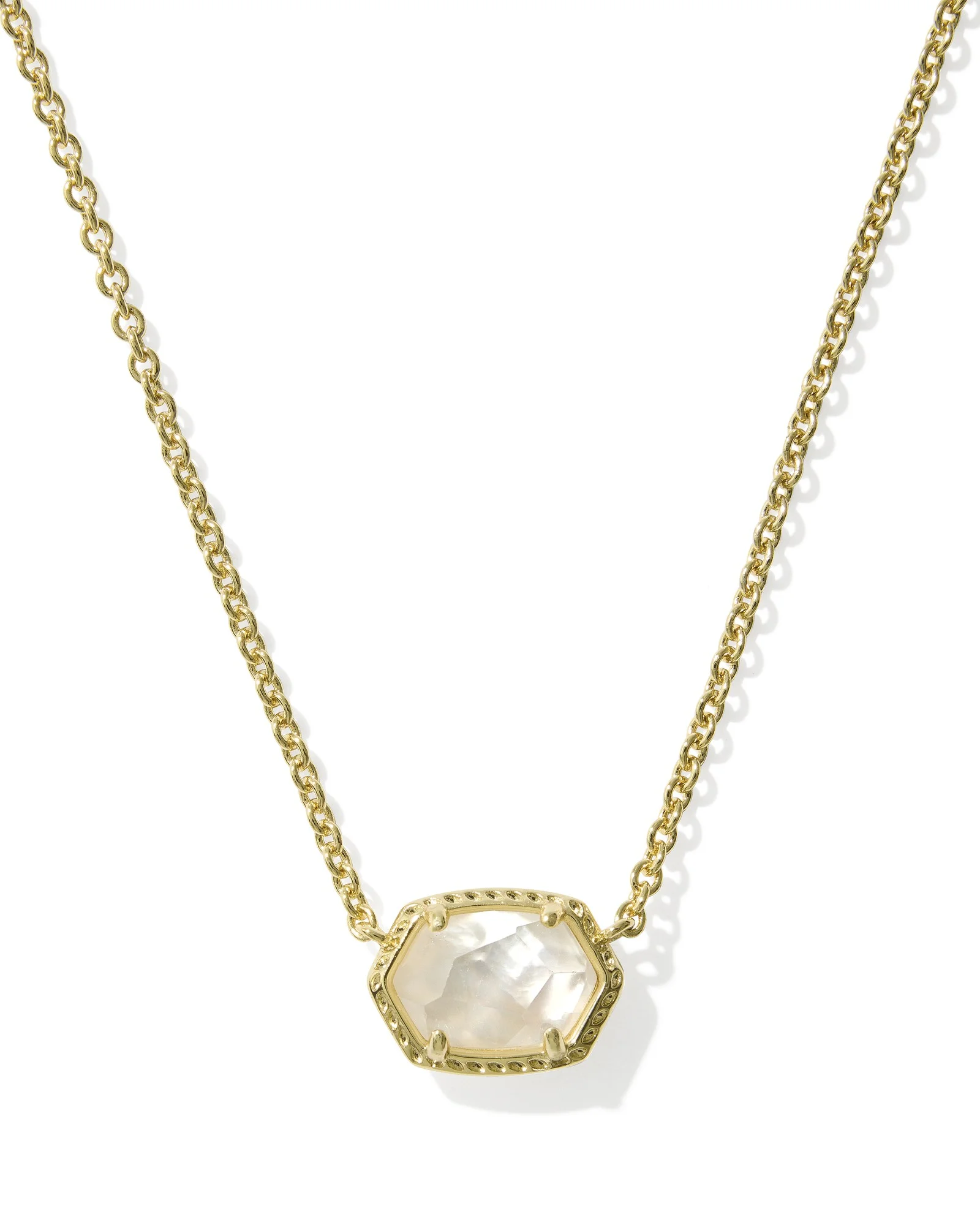 Daphne Gold Frame Short Pendant Necklace - 1