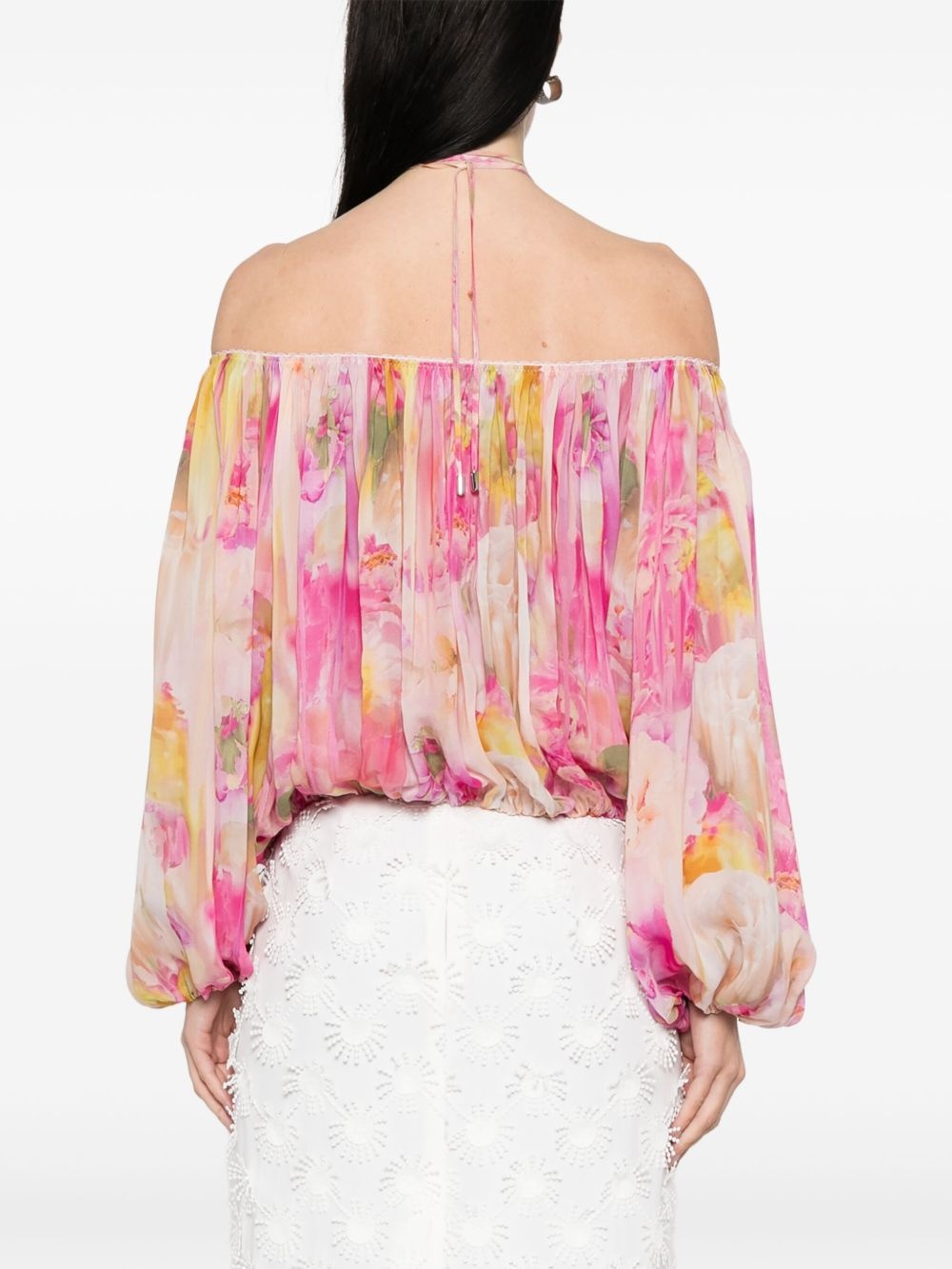 floral-print georgette blouse - 4