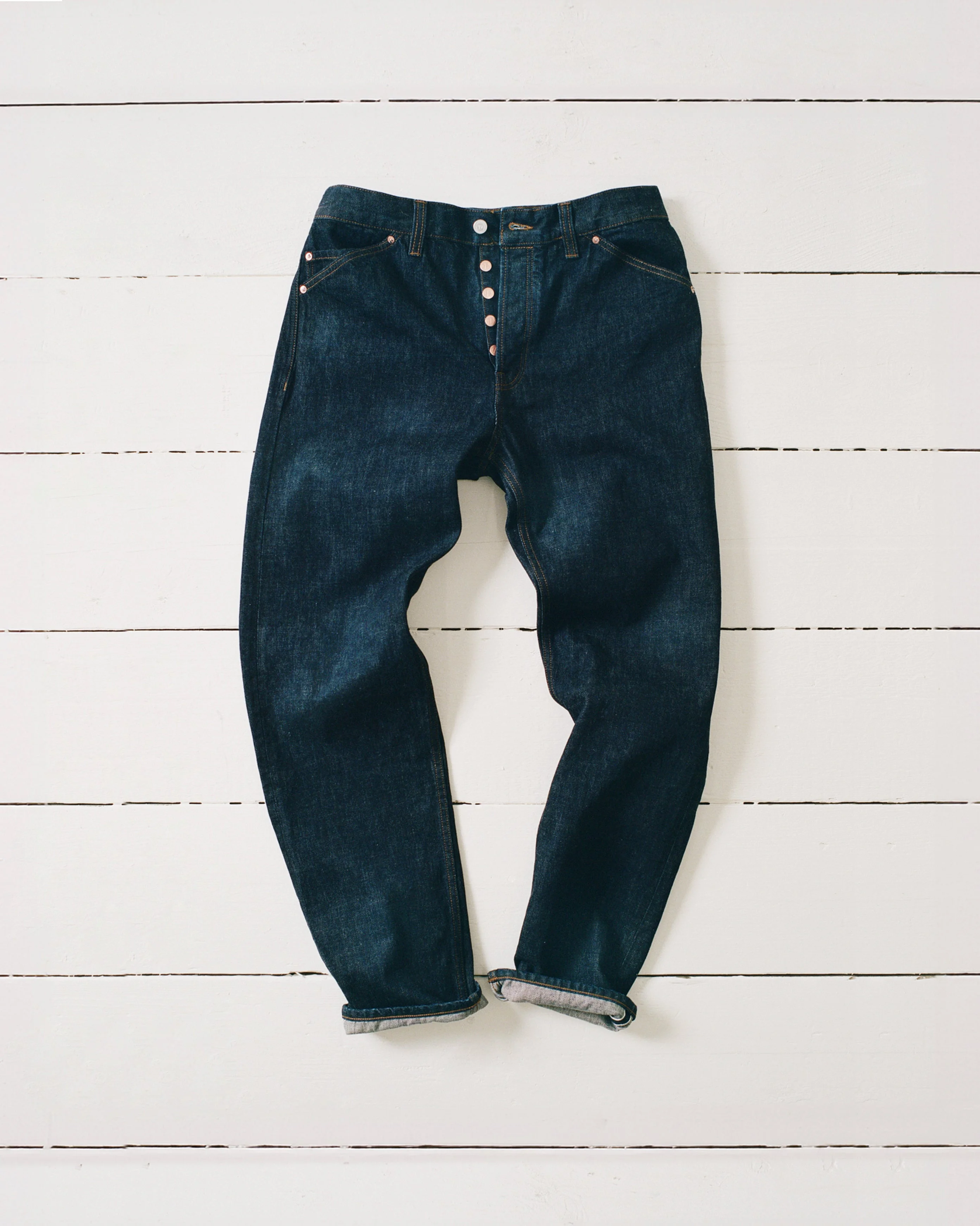 Indigo Rinse 14.2oz Japanese Selvedge Denim Five-Pocket Jeans - 1