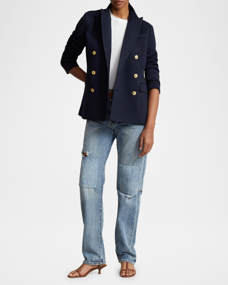 Double-Breasted Knit Blazer 3