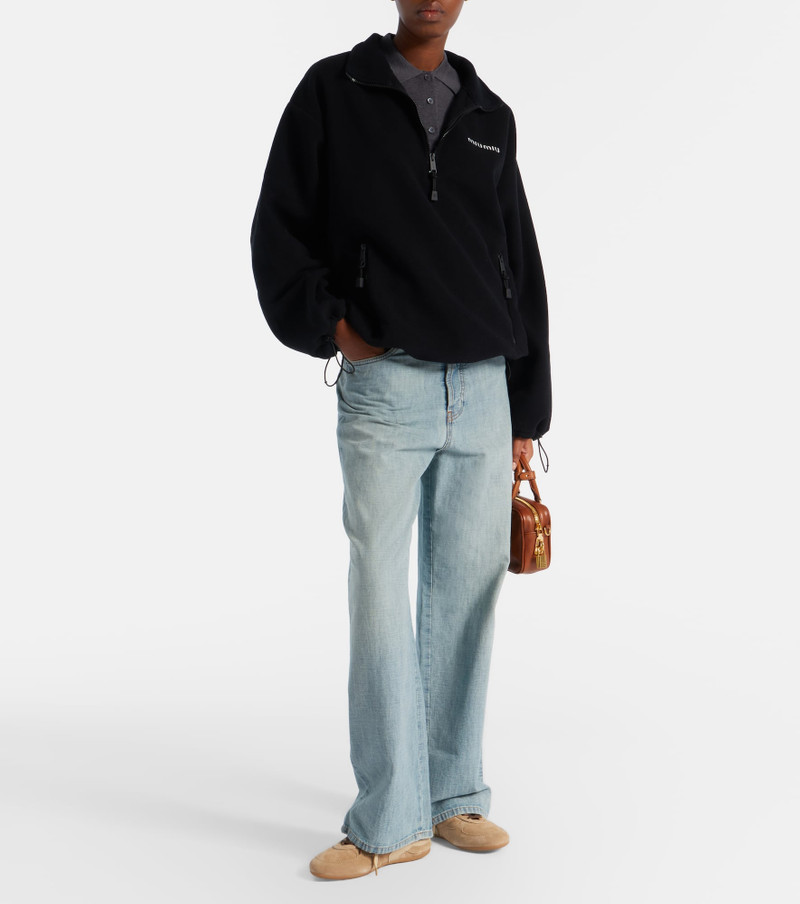 Miu Miu Logo wool polo sweater outlook