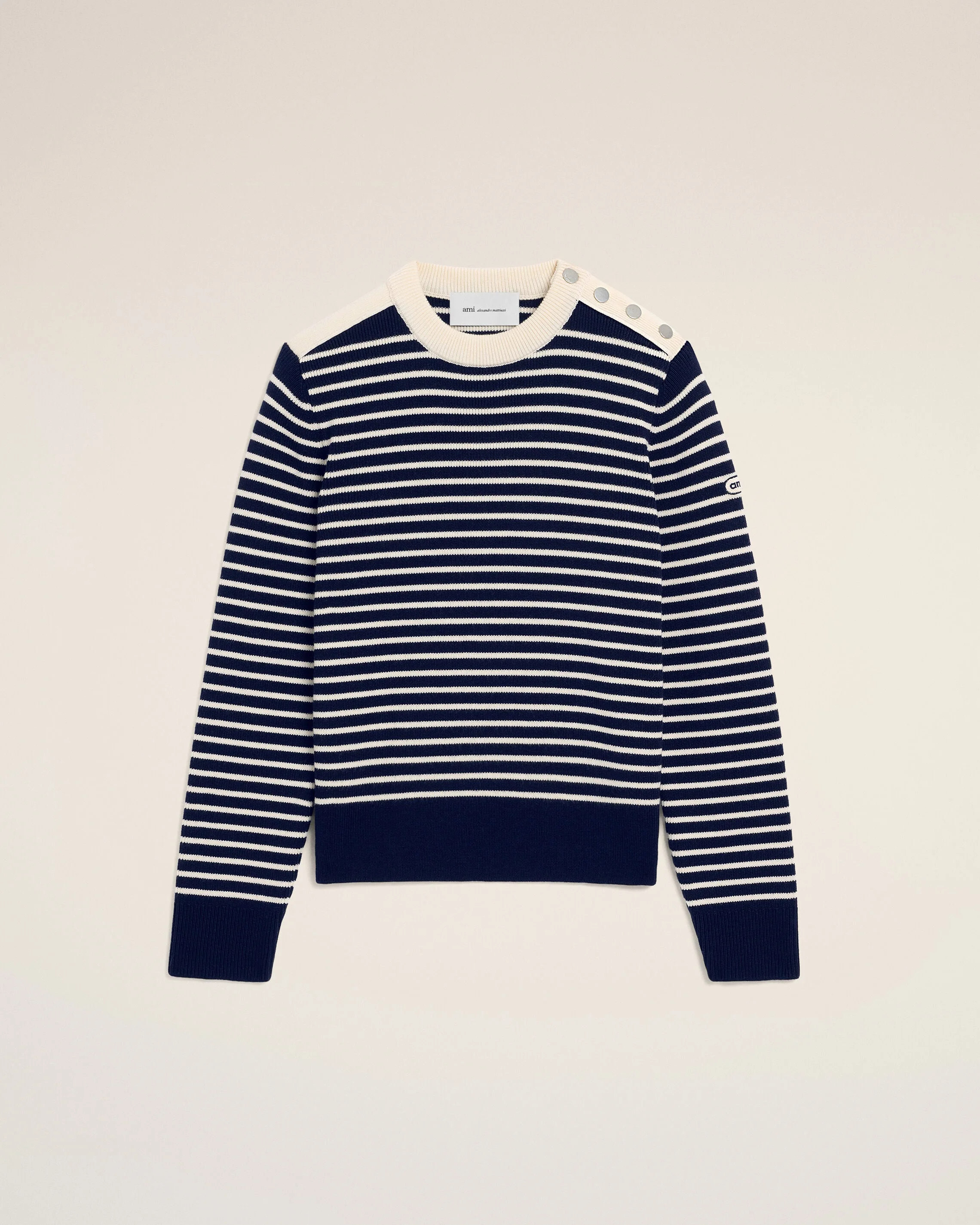 BLUE SAILOR STRIPED WOOL CREWNECK SWEATER - 1