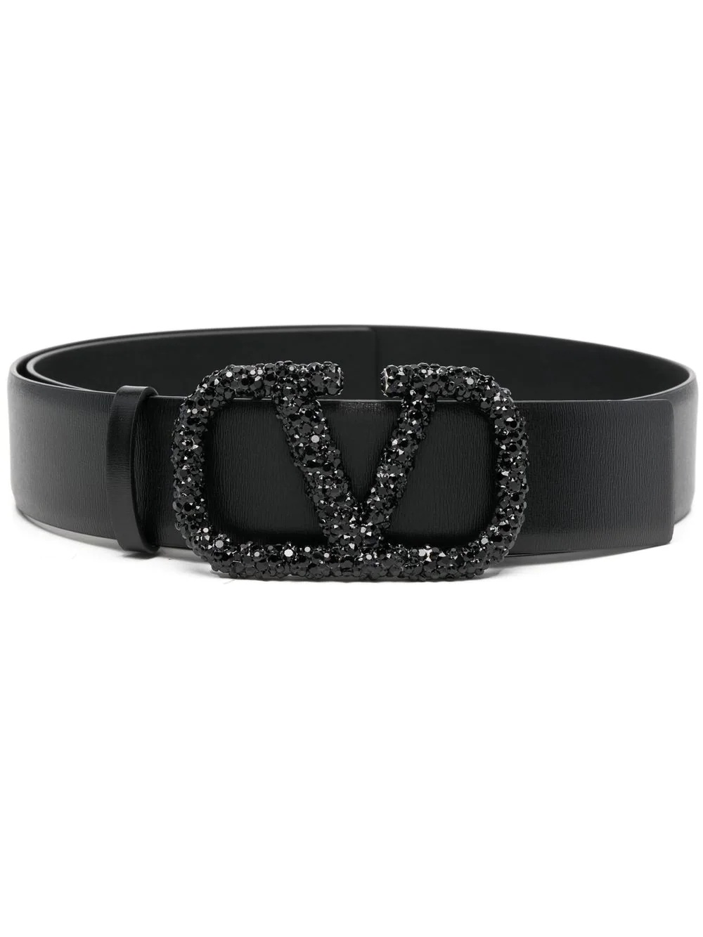 VLogo embellished-buckle leather belt - 1