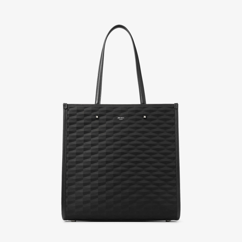 Diamond Tote/m Black Diamond Embossed Nylon Tote Bag - 1
