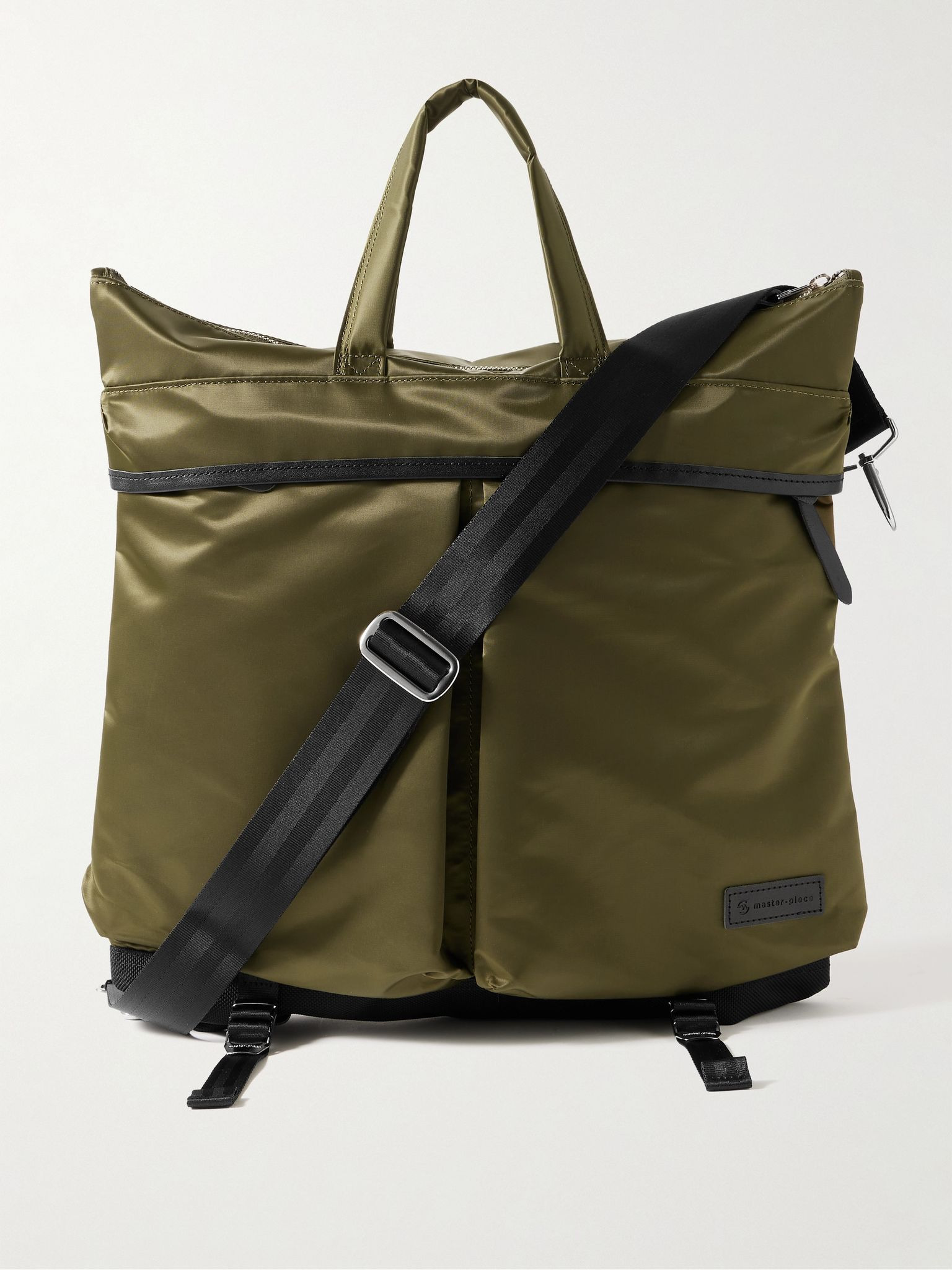 Lightning Leather-Trimmed Nylon-Twill and CORDURA® Tote Bag Army green - 1