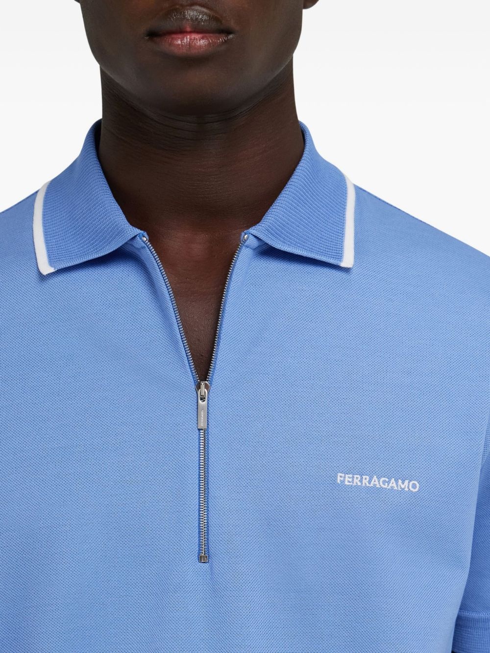 zip-up polo shirt - 5