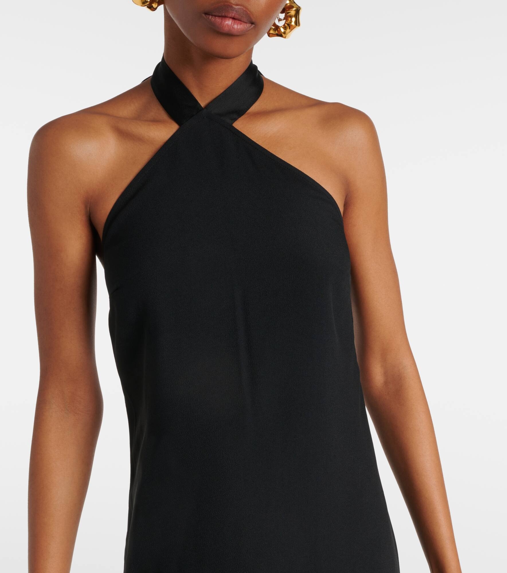 Nina fringed crêpe cady midi dress - 4