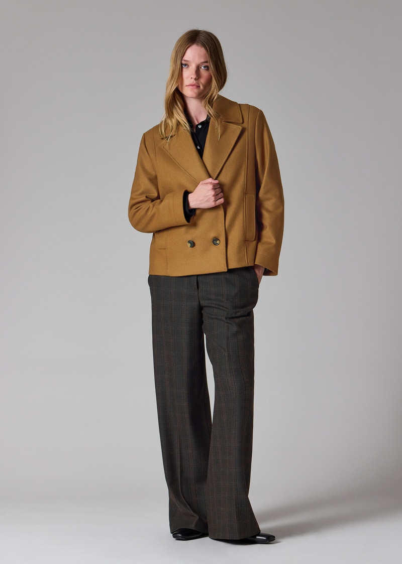 Women's Brown Wool-Cashmere Blend Pea Coat 11