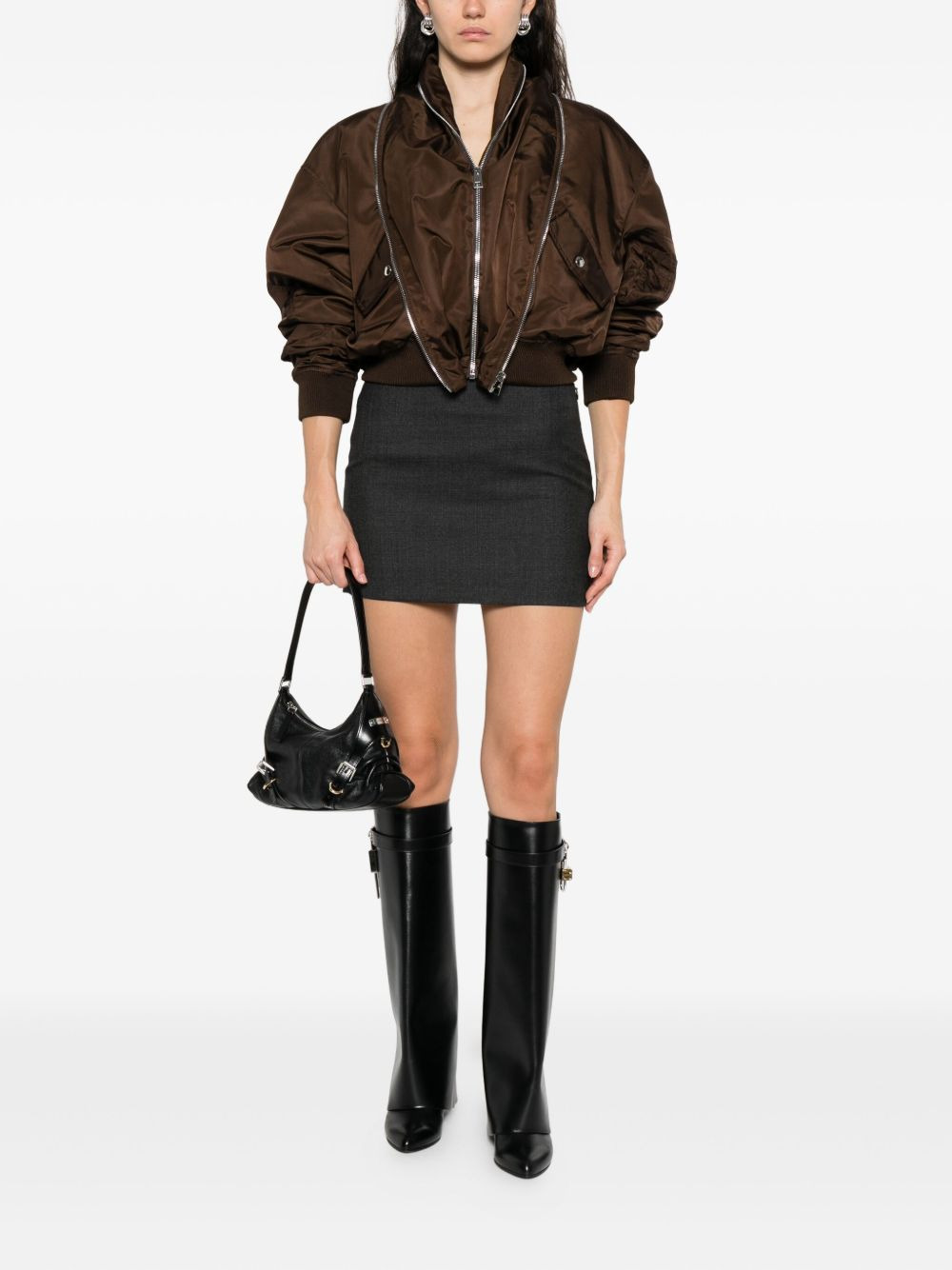 straight wool mini skirt - 2