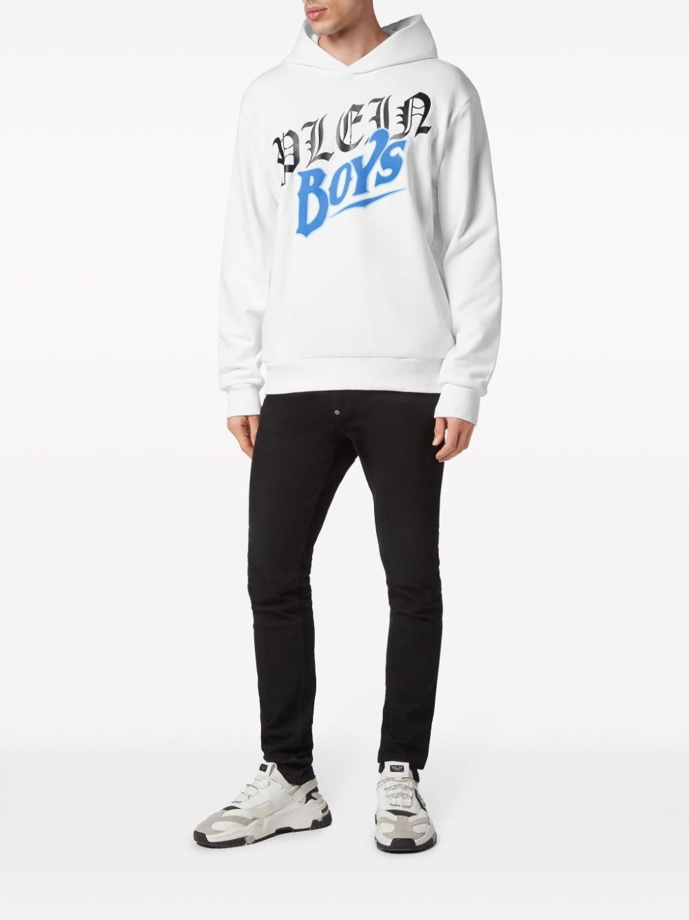 logo-print cotton hoodie - 2