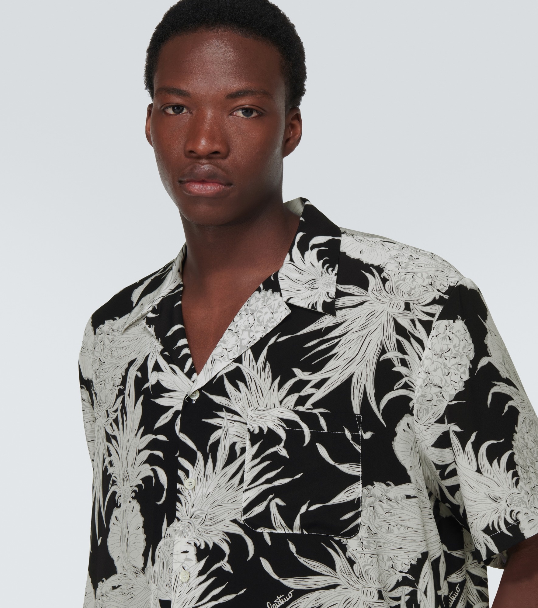 Printed silk bowling shirt - 5