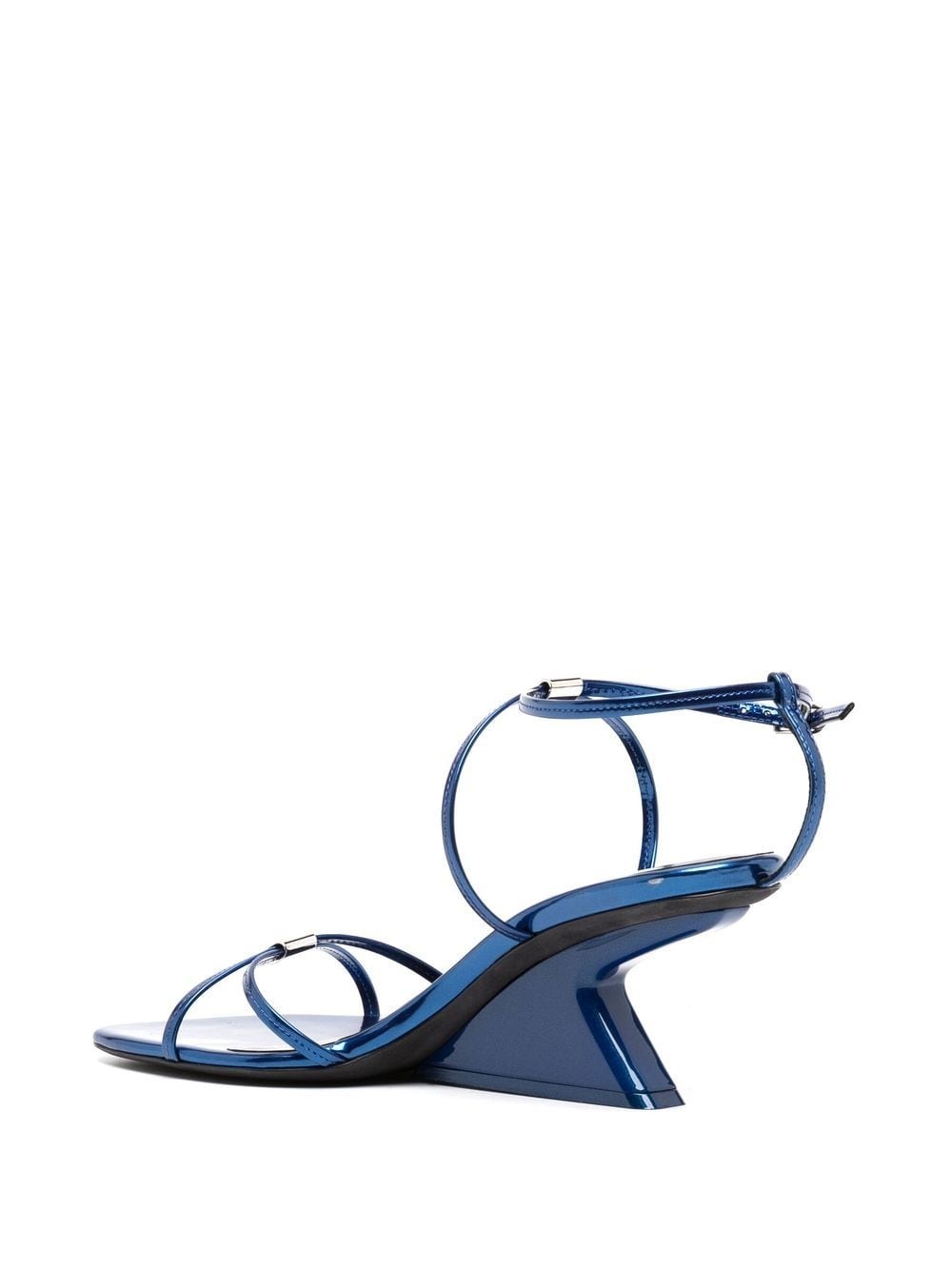 60mm leather asymmetric heel sandals - 3