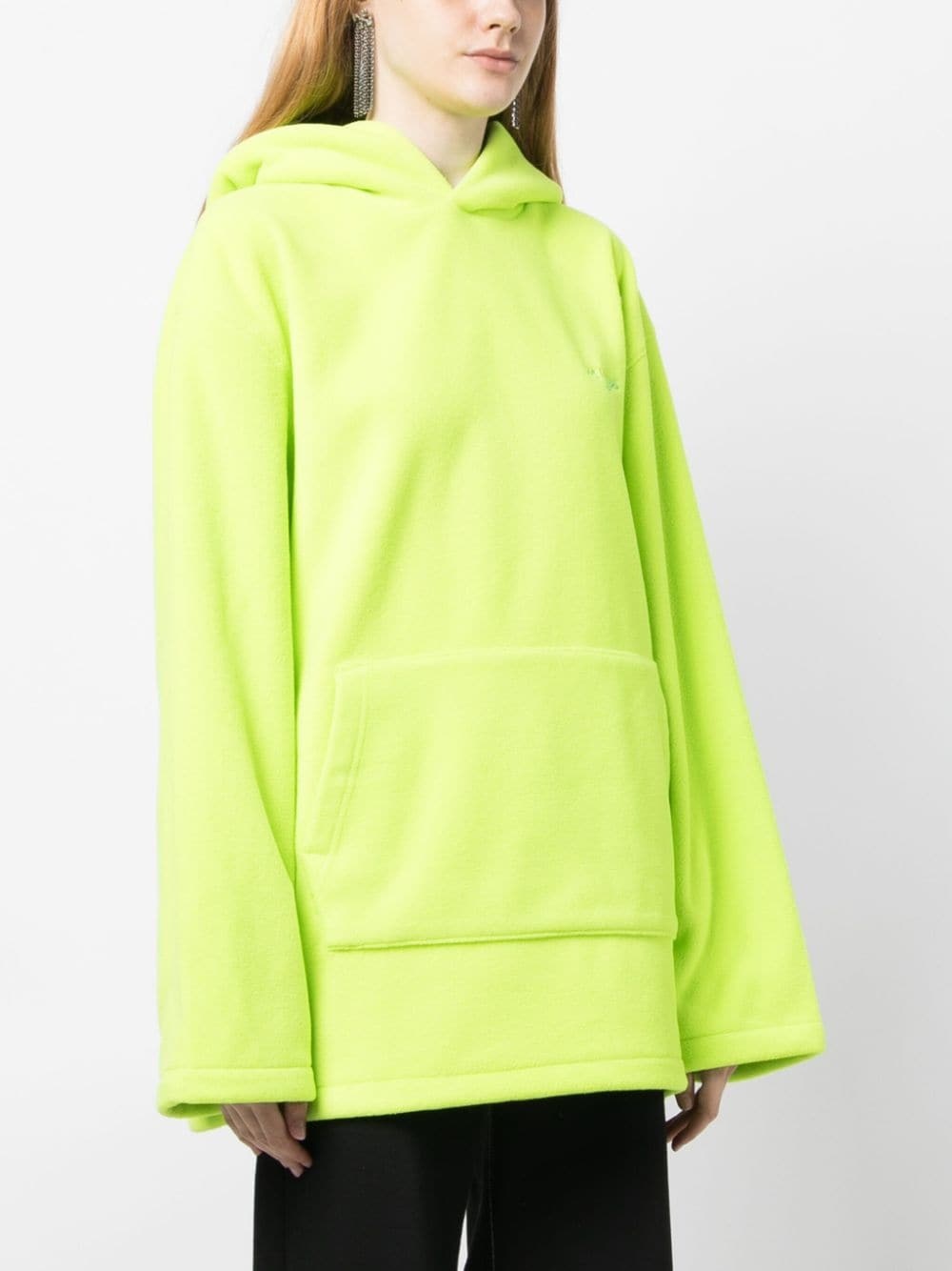 logo-embroidered cotton hoodie - 3