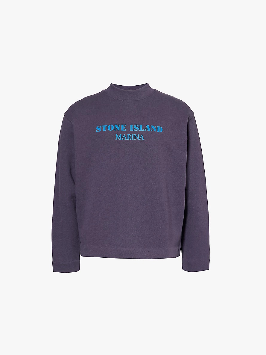 Stone Island Marina brand-print relaxed-fit cotton-jersey