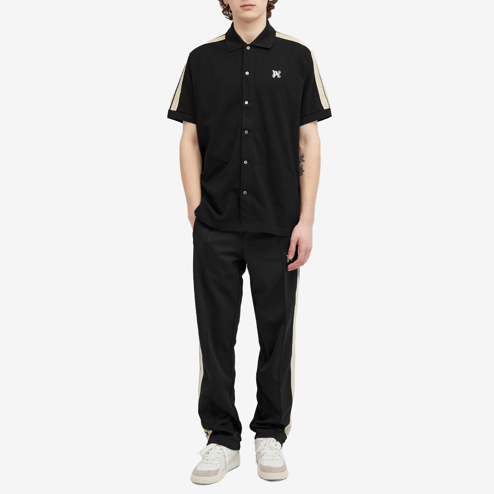 Palm Angels Monogram Taping Button Down Shirt - 4