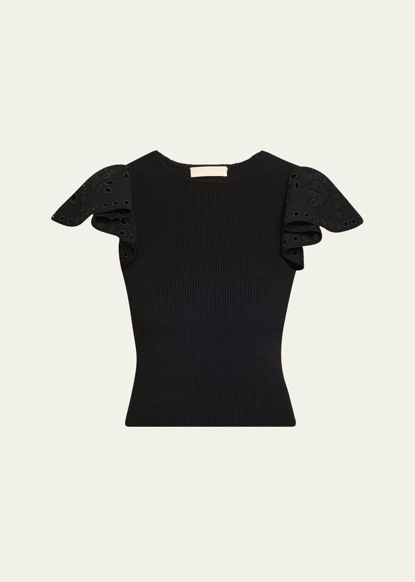 Edith Knit Ruffle-Sleeve Top - 1