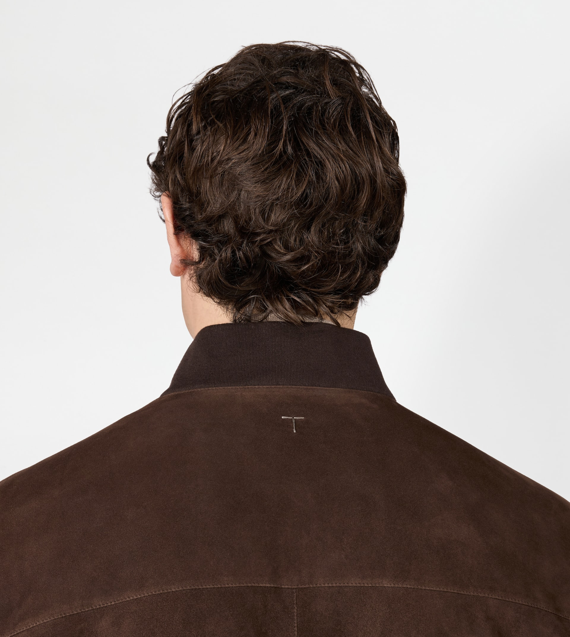 BOMBER JACKET IN PASHMY SUEDE - BROWN - 6
